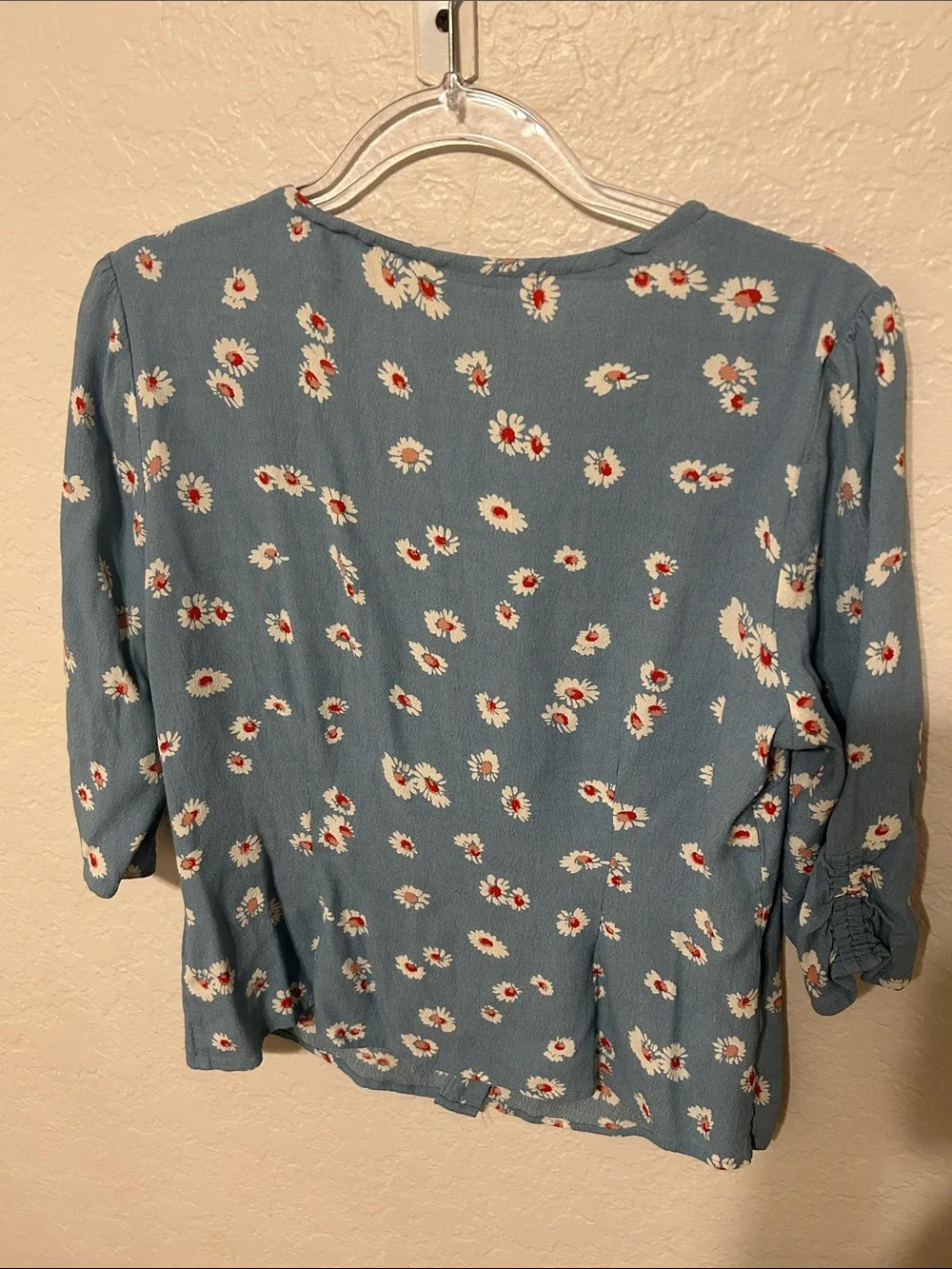 🧩BODEN  Blue Floral Button-Front Top size 8 GUC